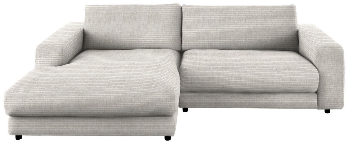 ECKSOFA in Chenille Hellgrau  - Hellgrau/Schwarz, Design, Kunststoff/Textil (190/270cm) - Lomoco