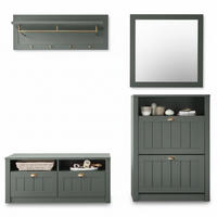 GARDEROBE 4-teilig  in 213/198/43 cm  - Grün, Design, Holzwerkstoff (213/198/43cm) - Modante
