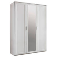 DREHTÜRENSCHRANK Weiss  - Weiss/Silberfarben, Konventionell, Glas/Holzwerkstoff (135/210/58cm) - MID.YOU