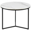 BEISTELLTISCH 60/60/45 cm Schwarz, Weiß rund  - Schwarz/Weiß, Design, Keramik/Metall (60/60/45cm) - Livetastic