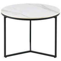 BEISTELLTISCH 60/60/45 cm Schwarz, Weiß rund  - Schwarz/Weiß, Design, Keramik/Metall (60/60/45cm) - Livetastic