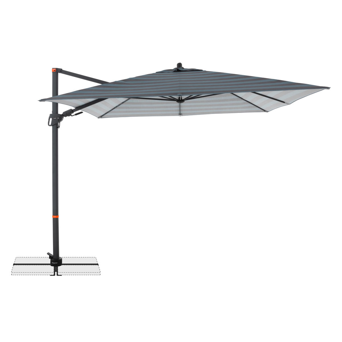 AMPELSCHIRM 280x280 cm Anthrazit  - Anthrazit/Grau, Basics, Textil/Metall (280/280cm) - Doppler