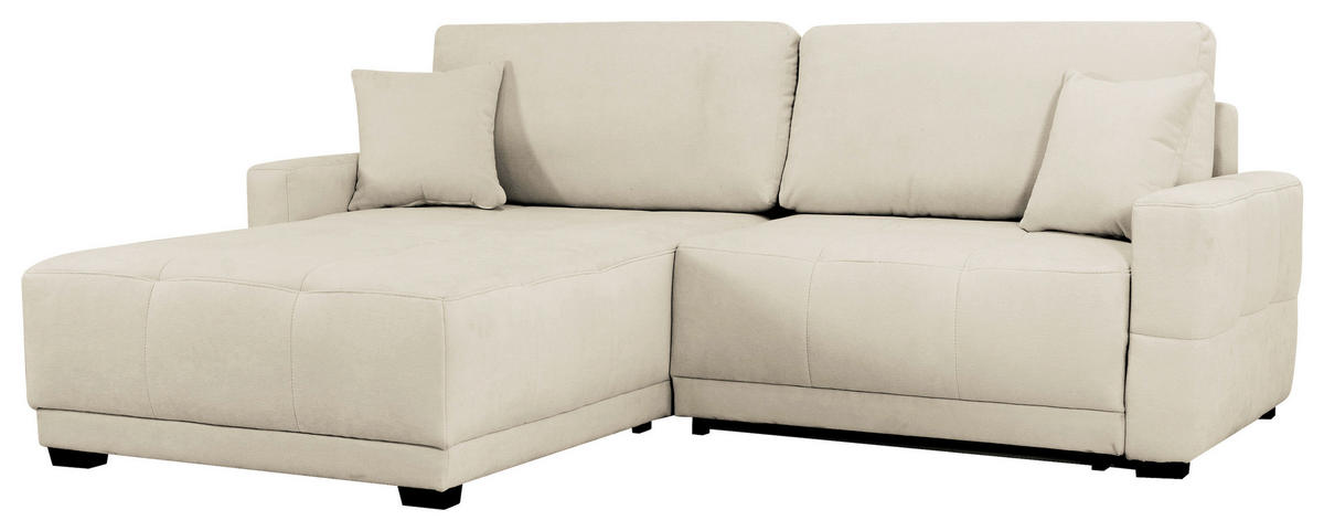 ECKSOFA Creme Chenille, Struktur  - Creme, Design, Textil (237/186cm) - MID.YOU