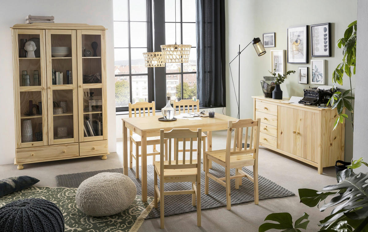 KOMMODE  in 150/80/40 cm  - Naturfarben, Design, Holz (150/80/40cm) - Livetastic