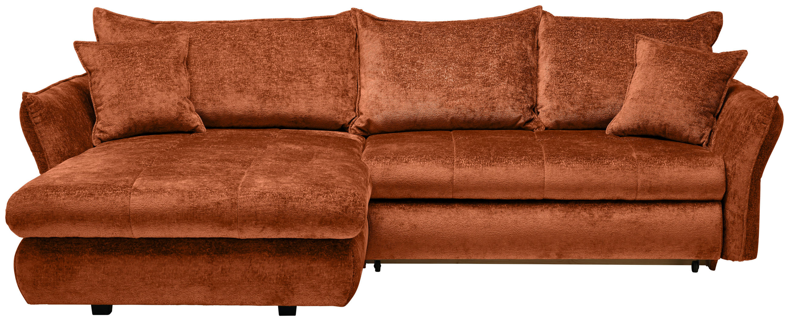 ECKSOFA in Chenille Bronzefarben  - Schwarz/Bronzefarben, Konventionell, Kunststoff/Textil (180/275cm) - Stylife
