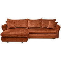 ECKSOFA in Chenille Bronzefarben  - Schwarz/Bronzefarben, Konventionell, Kunststoff/Textil (180/275cm) - Stylife