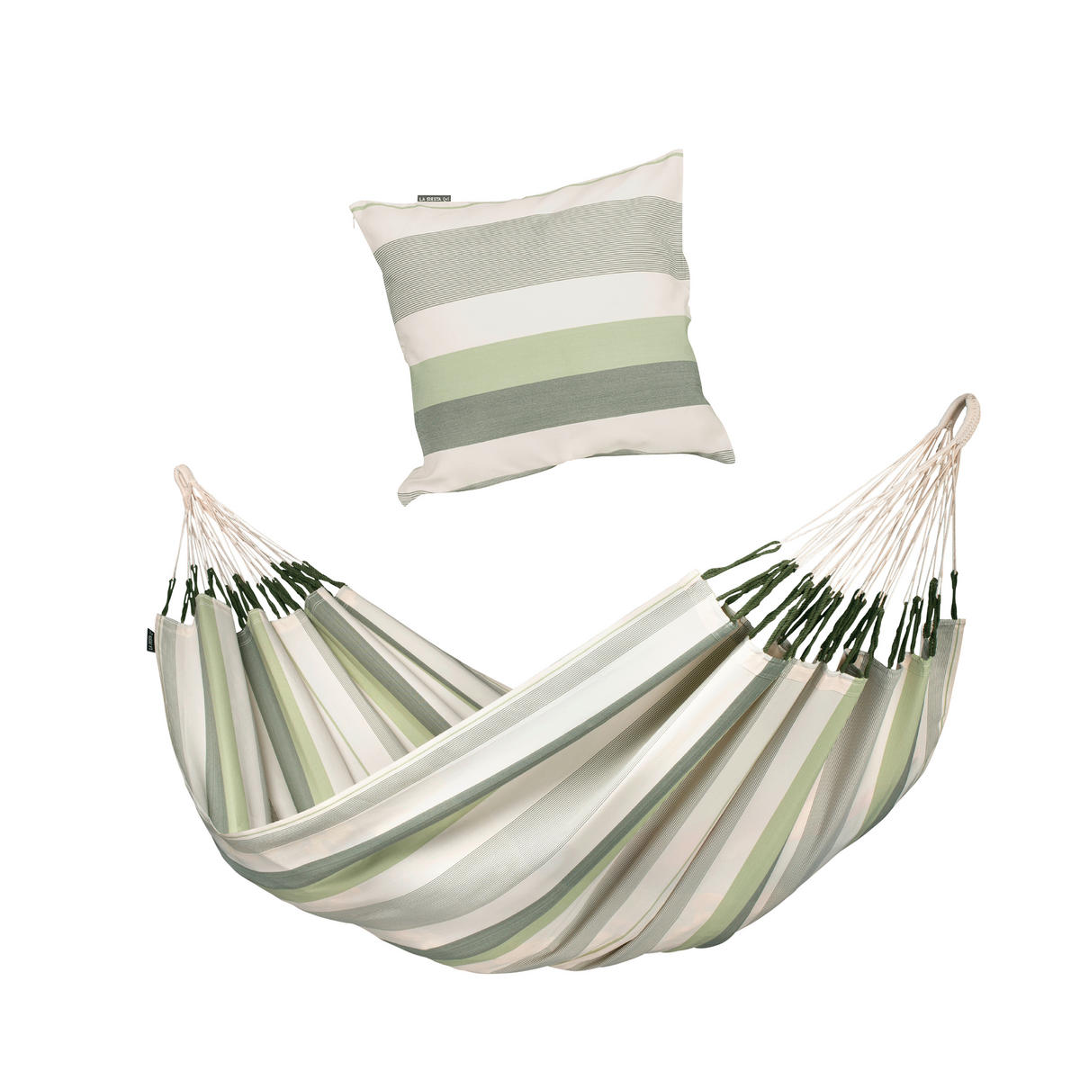 HÄNGEMATTE double outdoor  - Weiß/Hellgrün, KONVENTIONELL, Textil (160/350cm) - La Siesta