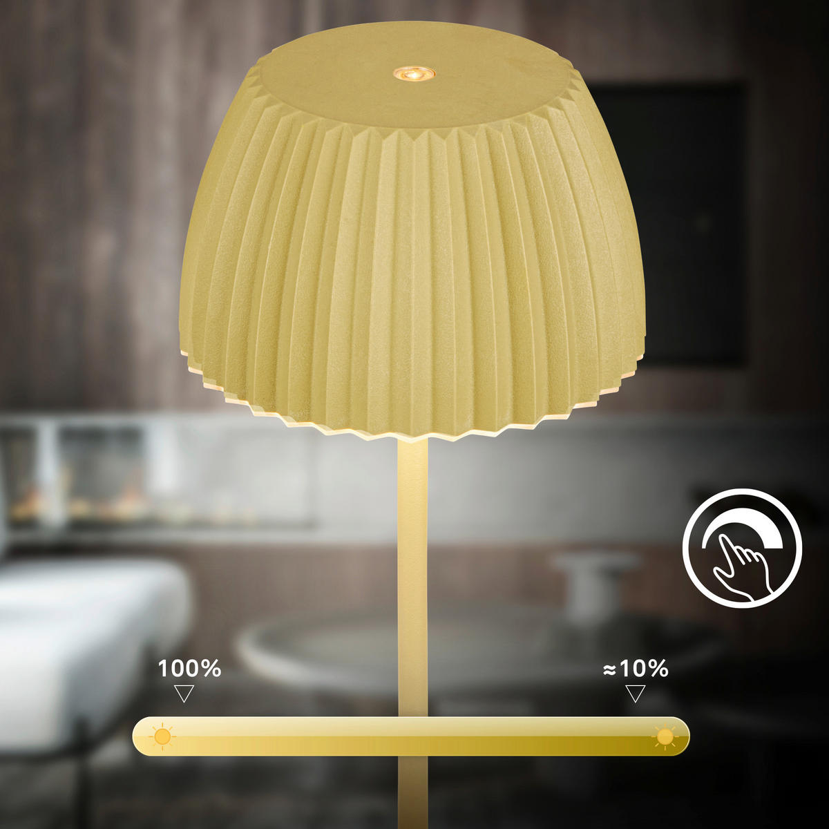 AKKU-TISCHLEUCHTE 14,5/36,5 cm  - Hellgrün, Basics, Kunststoff/Metall (14,5/36,5cm)