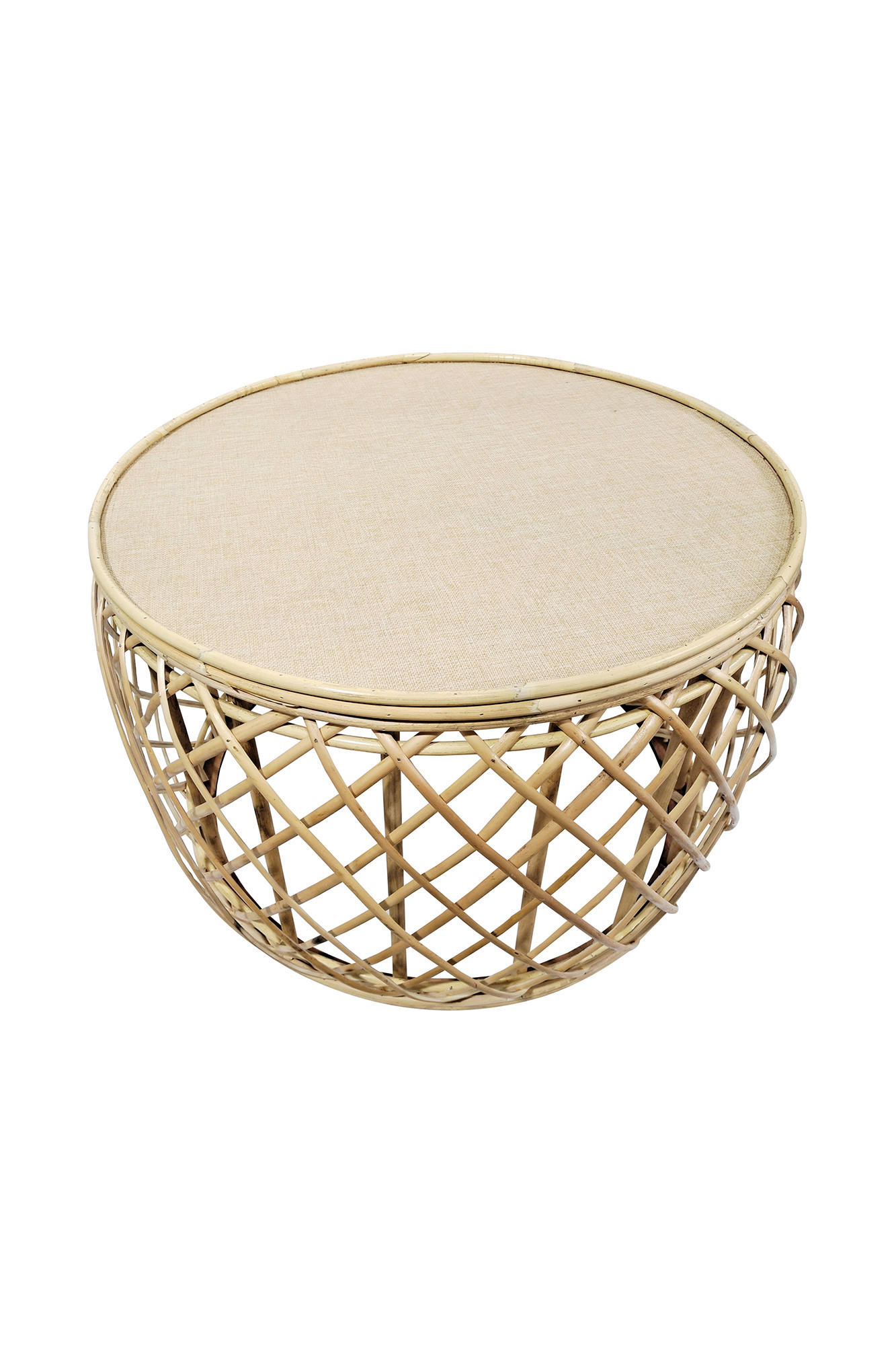 BEISTELLTISCH Rattan Naturfarben - Naturfarben, Basics, Holz/Textil (60/40/60cm)