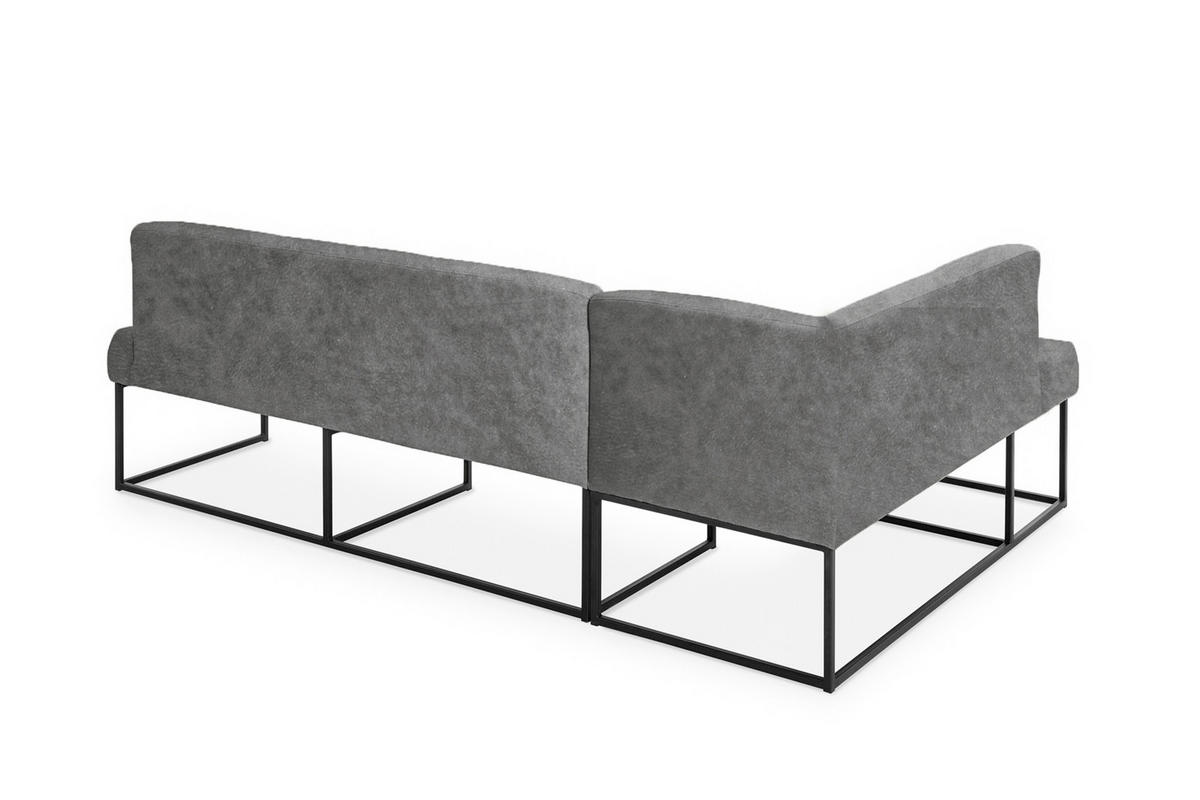 KLUPA KUTNA  siva  drvo, metal, tekstil, drvni materijal      - siva/crna, Moderno, drvni materijal/drvo (245/159cm) - Livetastic
