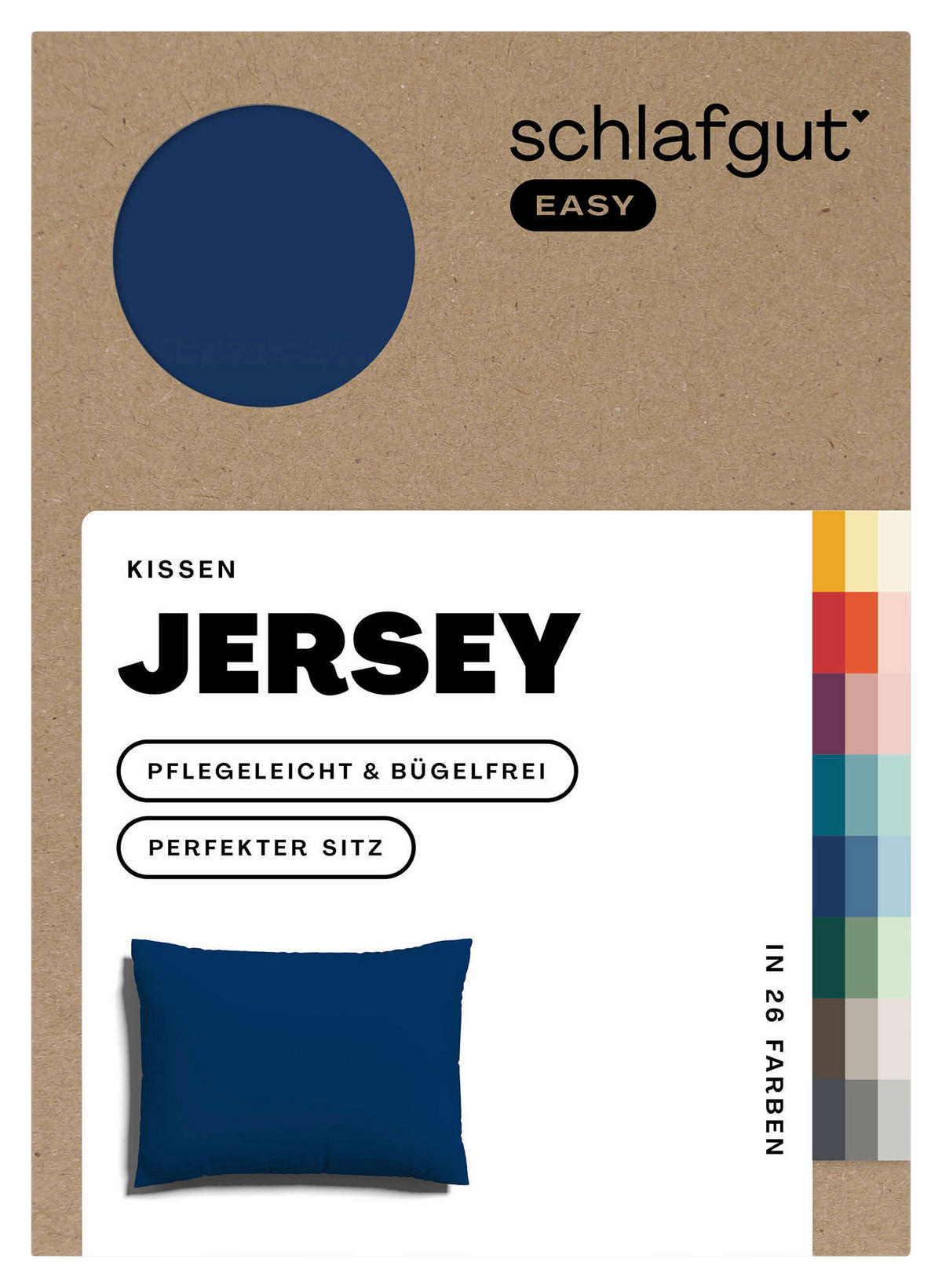 KOPFPOLSTERBEZUG EASY JERSEY 70/90 cm  - Blau, Basics, Textil (70/90cm) - Schlafgut