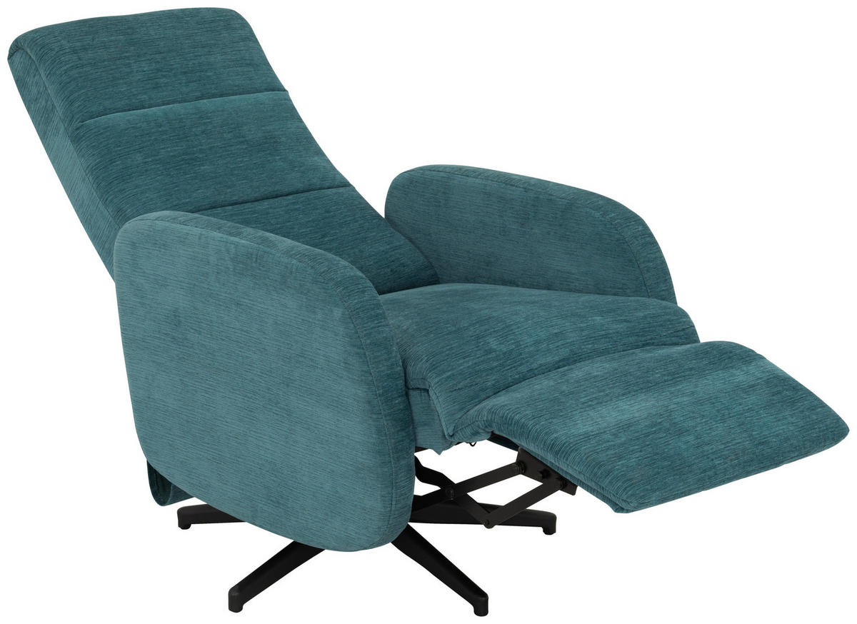 RELAXSESSEL Webstoff, Struktur    - Blau/Schwarz, MODERN, Textil/Metall (67/108/72/88/160cm) - MID.YOU