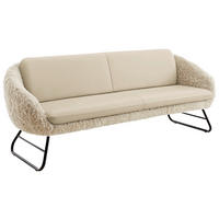 SITZBANK Textil, Leder Beige  - Beige/Schwarz, Design, Leder/Textil (219/87/78cm) - Koinor