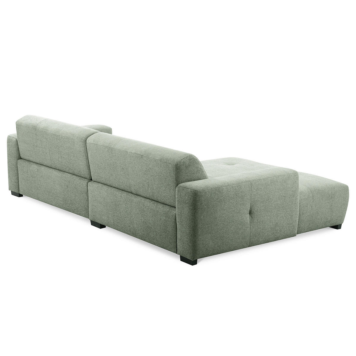 ECKSOFA AUSTIN Salbeigrün Flachgewebe Sitztiefenverstellung  - Salbeigrün/Schwarz, Design, Kunststoff/Textil (169/286cm) - Livetastic