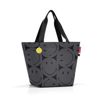 EINKAUFSTASCHE Shopper M smiley grey 15 L  - Anthrazit, Basics, Textil (51/30,5/26cm) - Reisenthel
