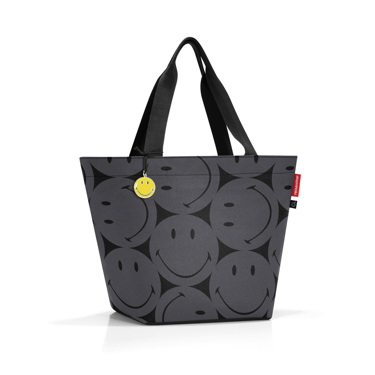 EINKAUFSTASCHE Shopper M smiley grey 15 L  - Anthrazit, Basics, Textil (51/30,5/26cm) - Reisenthel