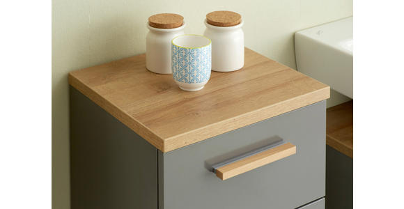 UNTERSCHRANK 35,5/89,5/33 cm - Eichefarben/Grau, Design, Glas/Holzwerkstoff (35,5/89,5/33cm) - Xora