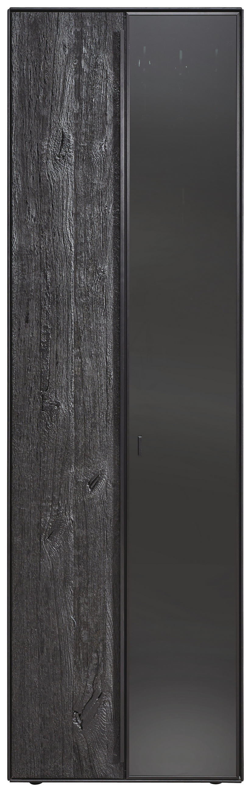 VITRINE Schwarz, Eichefarben  62/205,5/39,5 cm  - Eichefarben/Anthrazit, Natur, Glas/Holz (62/205,5/39,5cm) - Valnatura