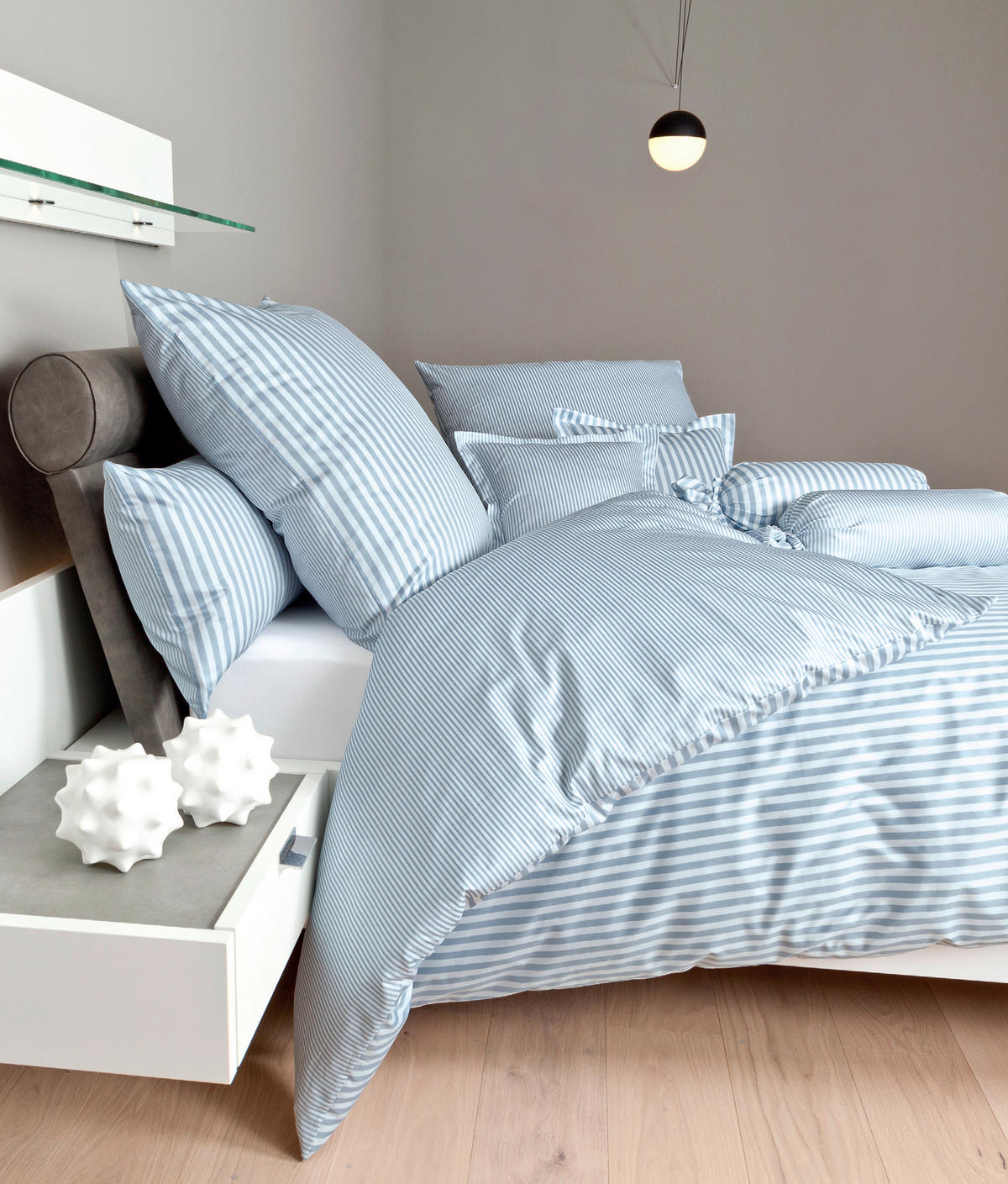 WENDEBETTWÄSCHE Giorgio Makosatin 240/220 cm  - Blau/Weiß, KONVENTIONELL, Textil (240/220cm) - Janine