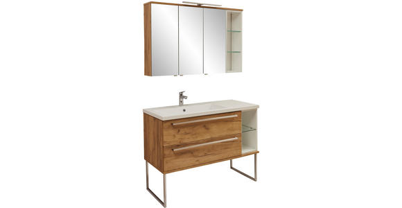 BADEZIMMER - Eichefarben/Weiß, Basics, Glas/Holzwerkstoff (120cm) - Dieter Knoll