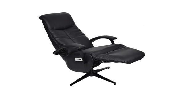 RELAXSESSEL in Metall, Textil, Leder Schwarz, Alufarben - Schwarz/Alufarben, Design, Leder/Textil (68/114/86cm) - Cantus