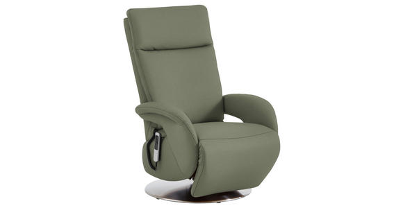 RELAXSESSEL in Leder Grün - Edelstahlfarben/Grün, Design, Leder/Metall (70/108/80cm) - Cantus