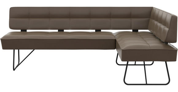 ECKBANK 227/165 cm  in Grau  - Schwarz/Grau, Design, Leder/Metall (227/165cm) - Moderano