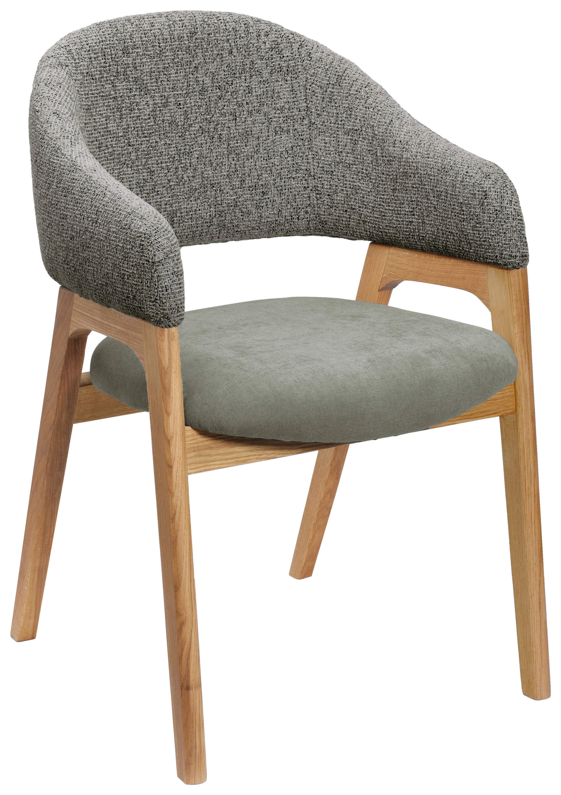 ARMLEHNSTUHL in Holz, Textil Grün  - Eichefarben/Grün, KONVENTIONELL, Holz/Textil (56,5/82,5/59,5cm) - Linea Natura