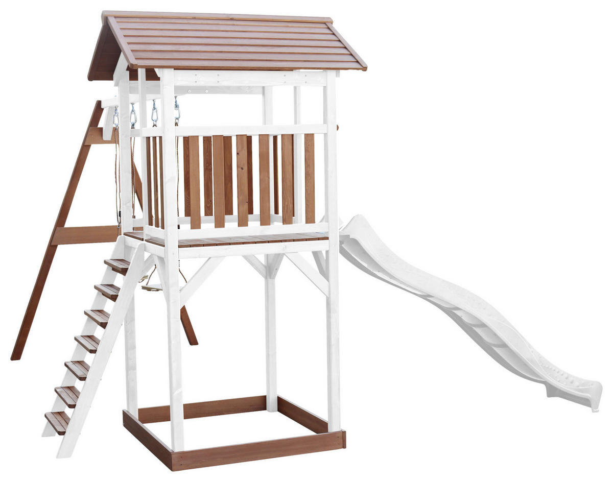SPIELTURM 356,6/241,9/349 cm  - Weiss/Braun, Konventionell, Holz/Kunststoff (356,6/241,9/349cm)