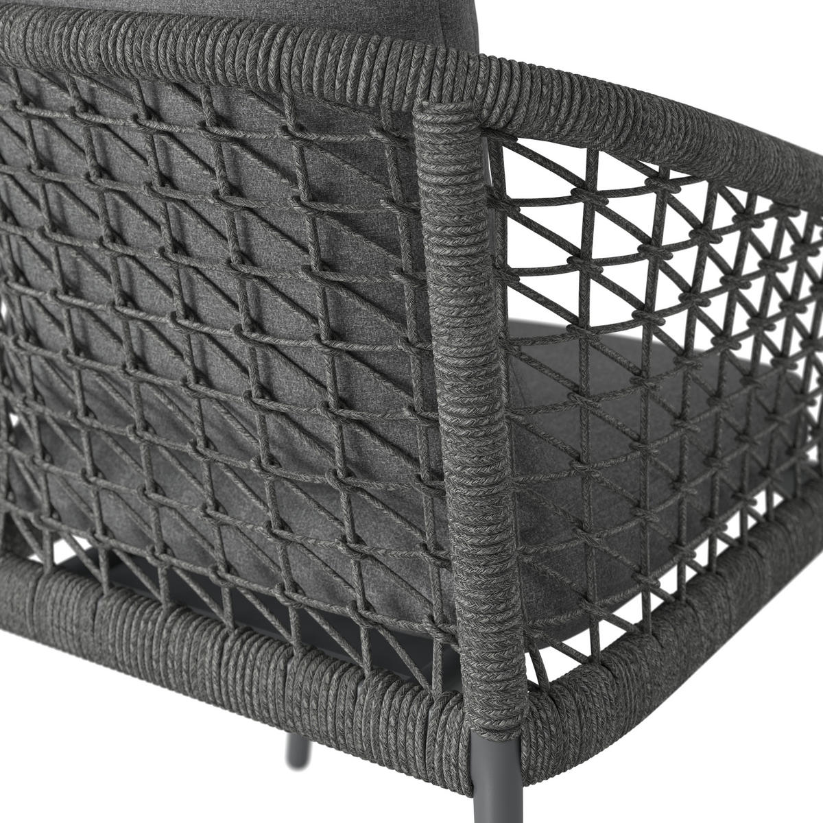 GARTENSESSEL - Dunkelgrau, MODERN, Textil/Metall (64/80/64cm) - Ambia Garden