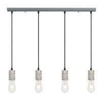 HÄNGELEUCHTE 80/5,5/120 cm    - Grau, Basics, Stein/Metall (80/5,5/120cm) - Globo