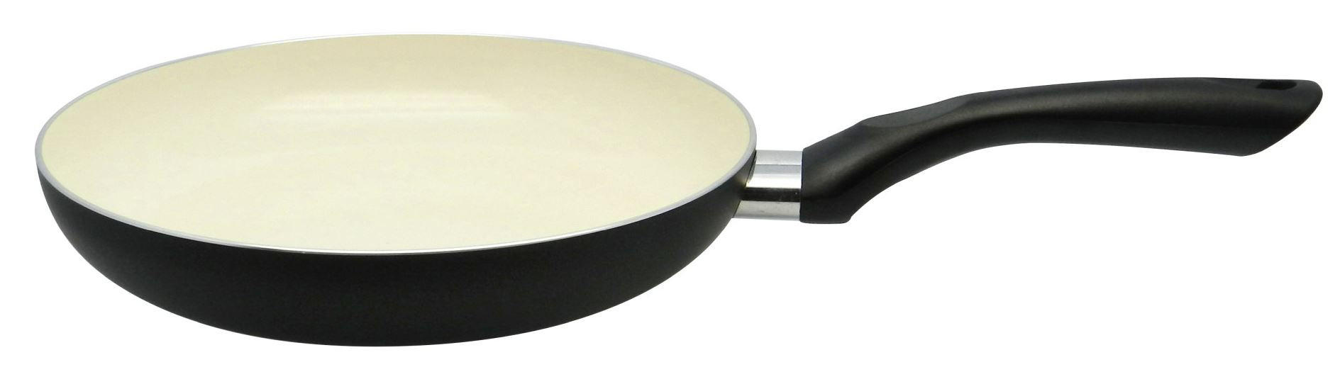 BRATPFANNE Keramikpfanne Keramikbeschichtung 24 cm  - Creme/Schwarz, Basics, Metall (24cm) - ELO
