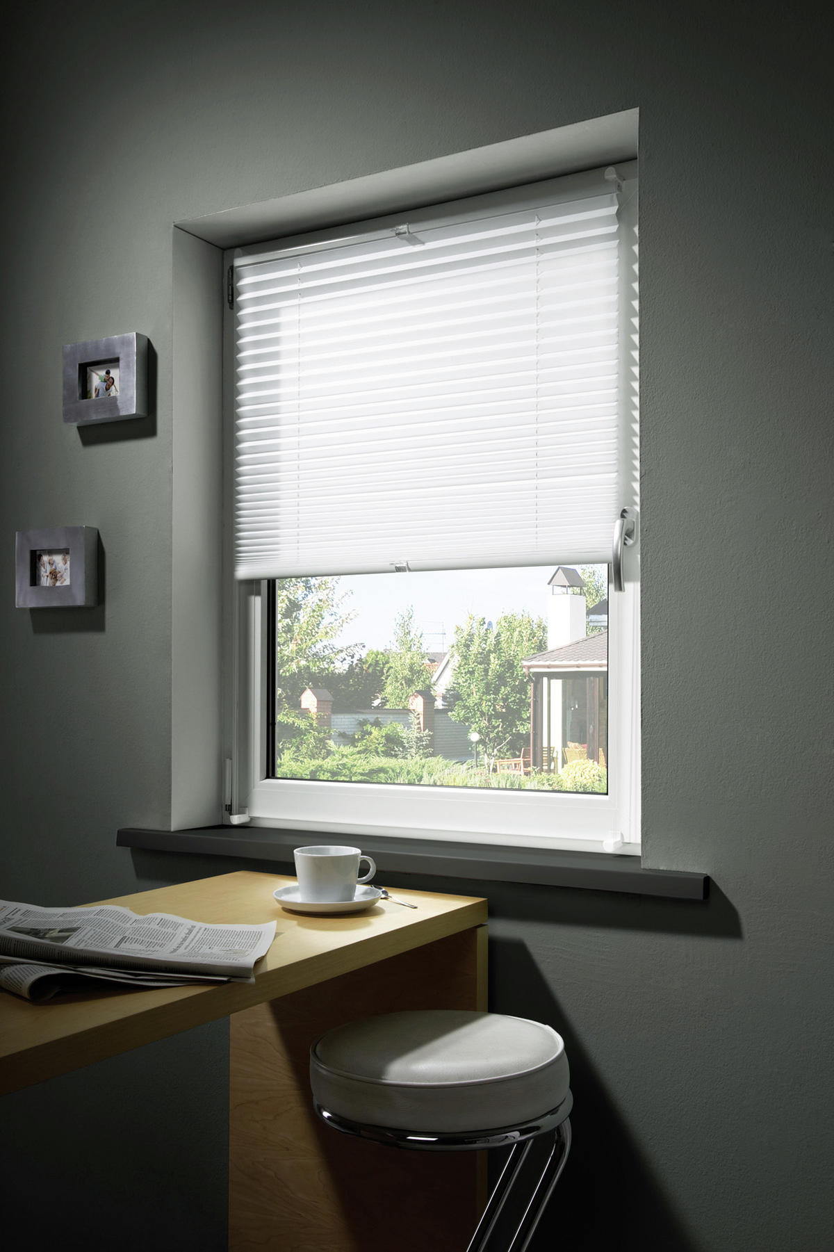 PLISSEE  halbtransparent   100/130 cm   - Weiß, Basics, Textil (100/130cm) - Homeware