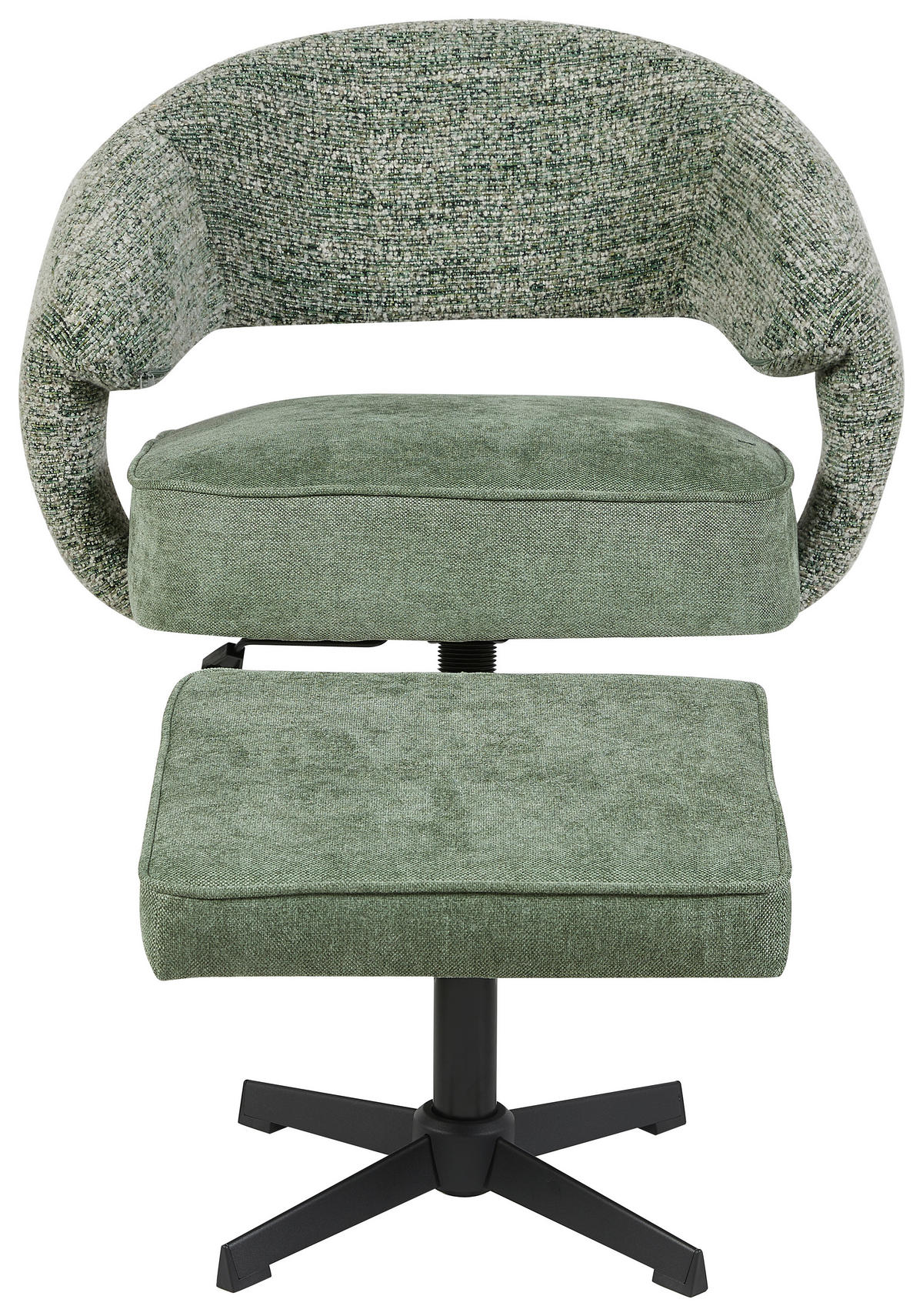 RELAXSESSELSET Leinenoptik Hocker    - Schwarz/Grün, Design, Textil/Metall (78/77-88/74cm) - Carryhome