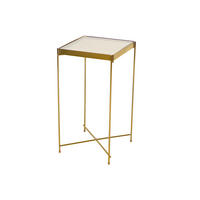 BEISTELLTISCH 32/32/60 cm Champagner quadratisch  - Champagner, Design, Glas/Metall (32/32/60cm) - MID.YOU