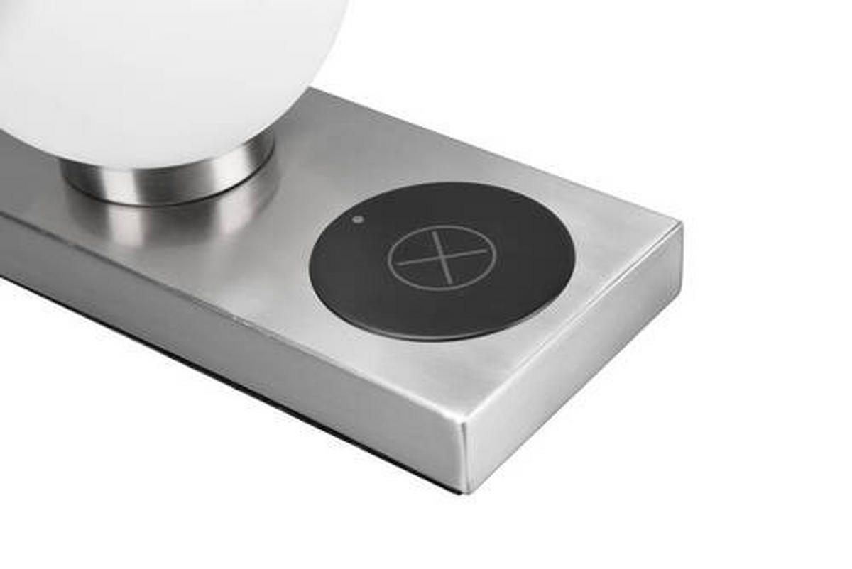 TISCHLEUCHTE Chloe 20/10/15 cm   - Weiß/Nickelfarben, Basics, Glas/Metall (20/10/15cm)