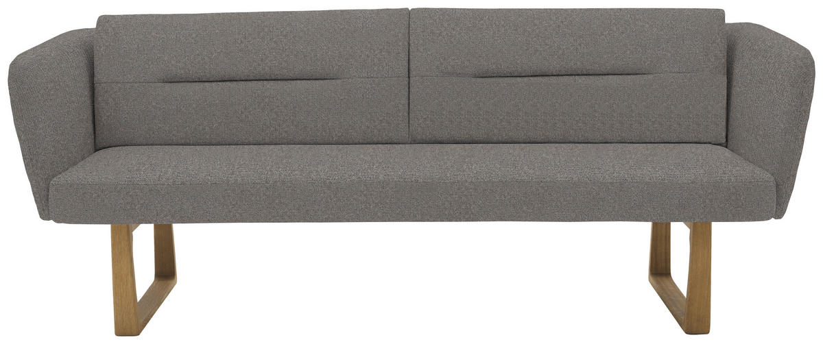 SITZBANK 224/91/69 cm Flachgewebe Anthrazit massiv Holz  - Eichefarben/Anthrazit, Design, Holz/Textil (224/91/69cm) - Valnatura