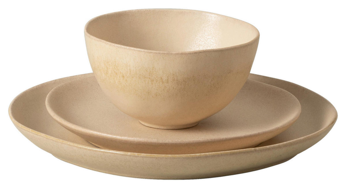 KOMBISERVICE Champagner LIVIA 3-teilig 1 Personen  - Champagner, Basics, Keramik - Costa Nova