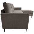 ECKSOFA Taupe Chenille - Taupe/Schwarz, KONVENTIONELL, Holz/Textil (159/221cm) - Carryhome