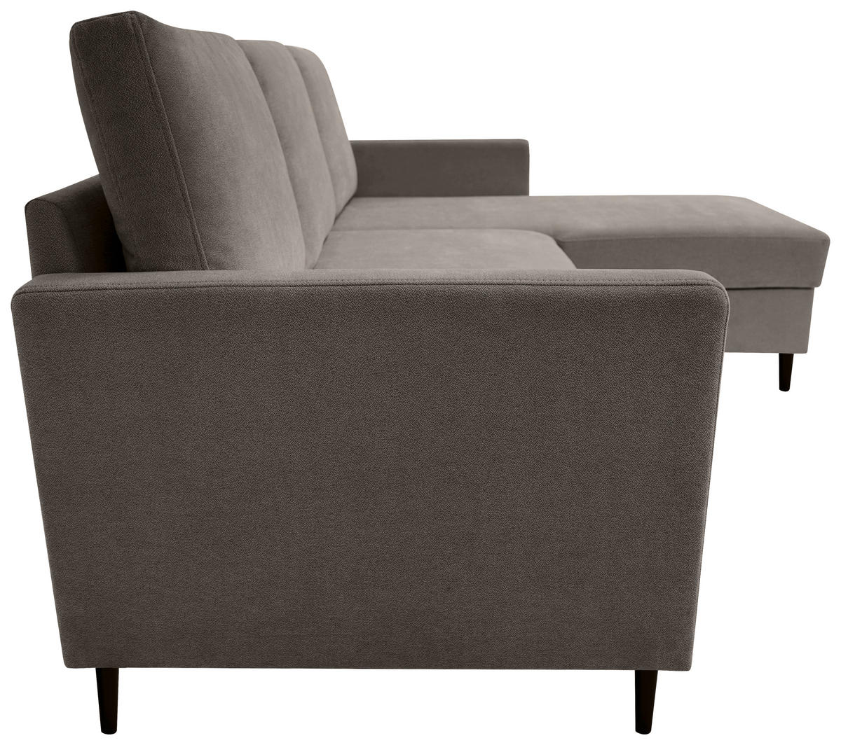ECKSOFA Taupe Chenille  - Taupe/Schwarz, KONVENTIONELL, Holz/Textil (159/221cm) - Carryhome