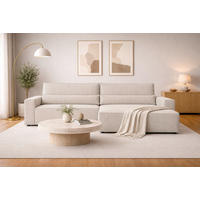ECKSOFA BRAZIL L Beige Rückenkissen, Schlaffunktion, Rücken echt  - Beige/Schwarz, Design, Kunststoff/Textil (290/200cm) - MID.YOU
