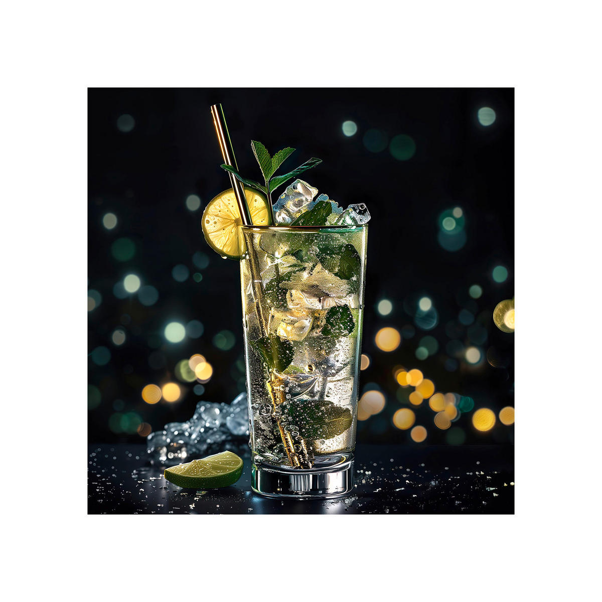 TABLOU PE STICLĂ 30/30 cm  - verde închis/negru, Basics, sticlă/hârtie (30/30cm) - Monee