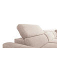 ECKSOFA Creme Velours  - Creme/Schwarz, KONVENTIONELL, Textil/Metall (255/217cm) - Carryhome