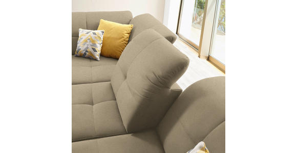 ECKSOFA in Chenille Beige 240/308 cm - Beige/Schwarz, Design, Textil/Metall (240/308cm) - Xora