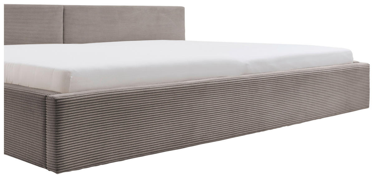 POLSTERBETT 240/200 cm,  in Taupe, Lattenrost, Bettkasten,  - Taupe, Basics, Holz/Textil (240/200cm) - Boxxx