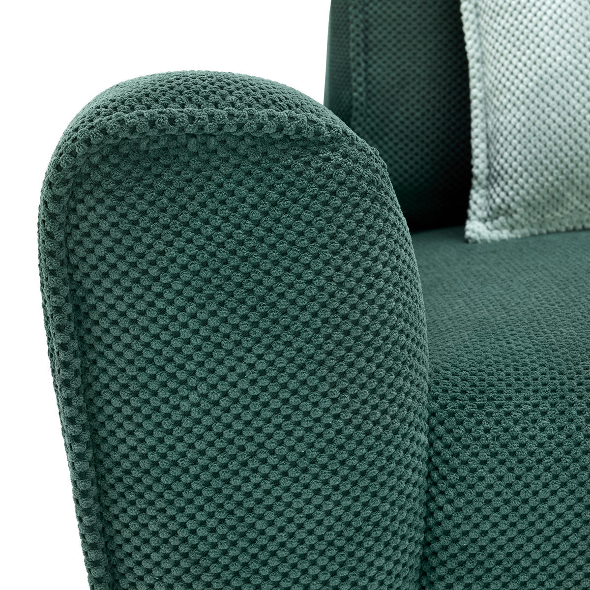 ECKSOFA in Webstoff Grün  - Schwarz/Grün, Design, Textil/Metall (272/170cm) - Welnova