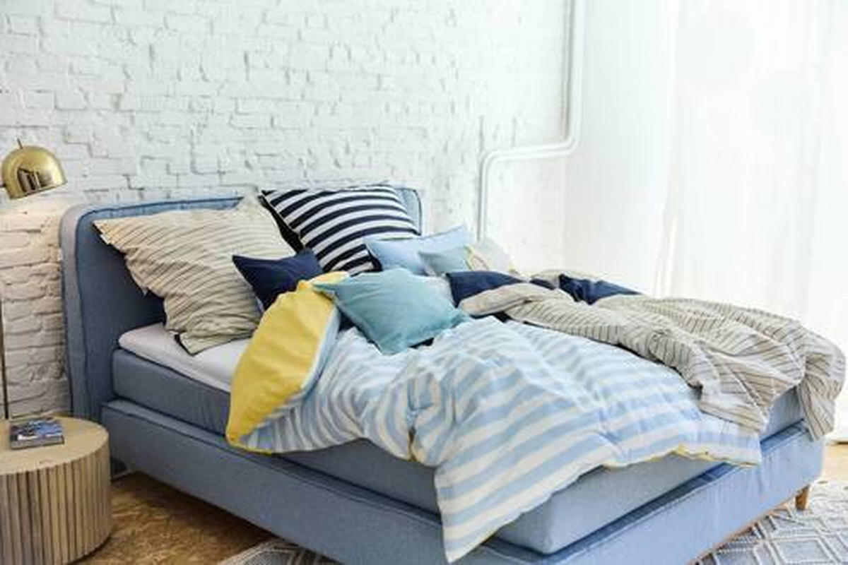 WENDEBETTWÄSCHE Perkal 155/220 cm  - Sandfarben/Dunkelblau, Basics, Textil (155/220cm) - Tom Tailor
