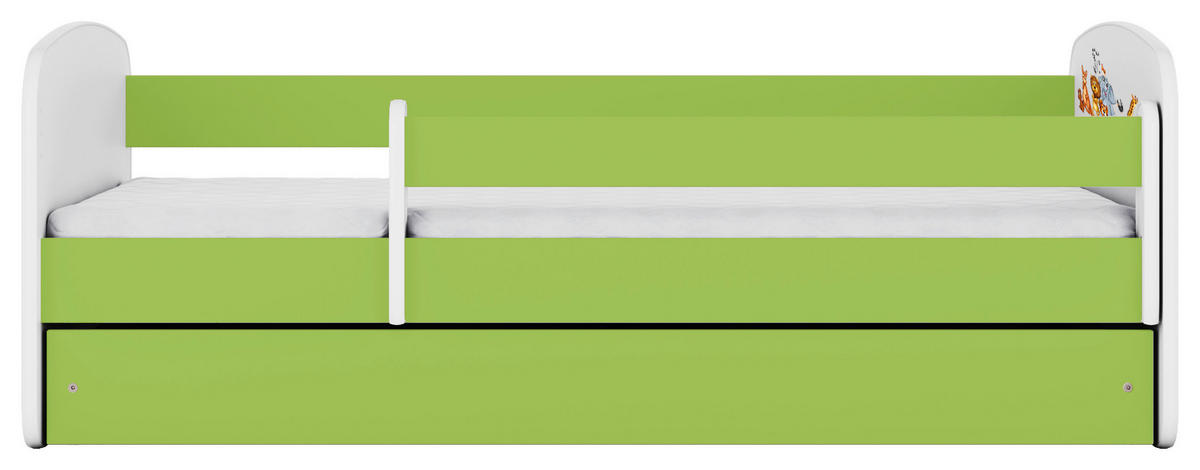 KINDER-/JUNIORBETT 80/160 cm  in Grün, Weiß  - Birkefarben/Weiß, MODERN, Holz/Holzwerkstoff (80/160cm) - MID.YOU