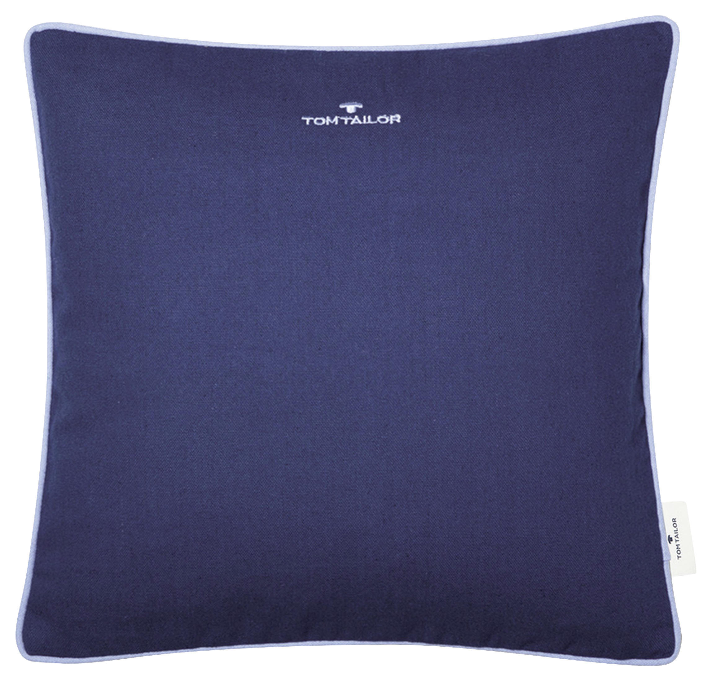KISSENHÜLLE Dove Signature 40/40 cm  - Blau/Dunkelblau, KONVENTIONELL, Textil (40/40cm) - Tom Tailor