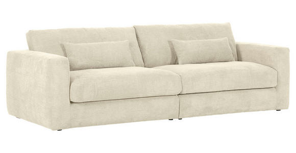 BIGSOFA Cord Beige  - Beige/Schwarz, KONVENTIONELL, Kunststoff/Textil (260/66/115cm) - Carryhome